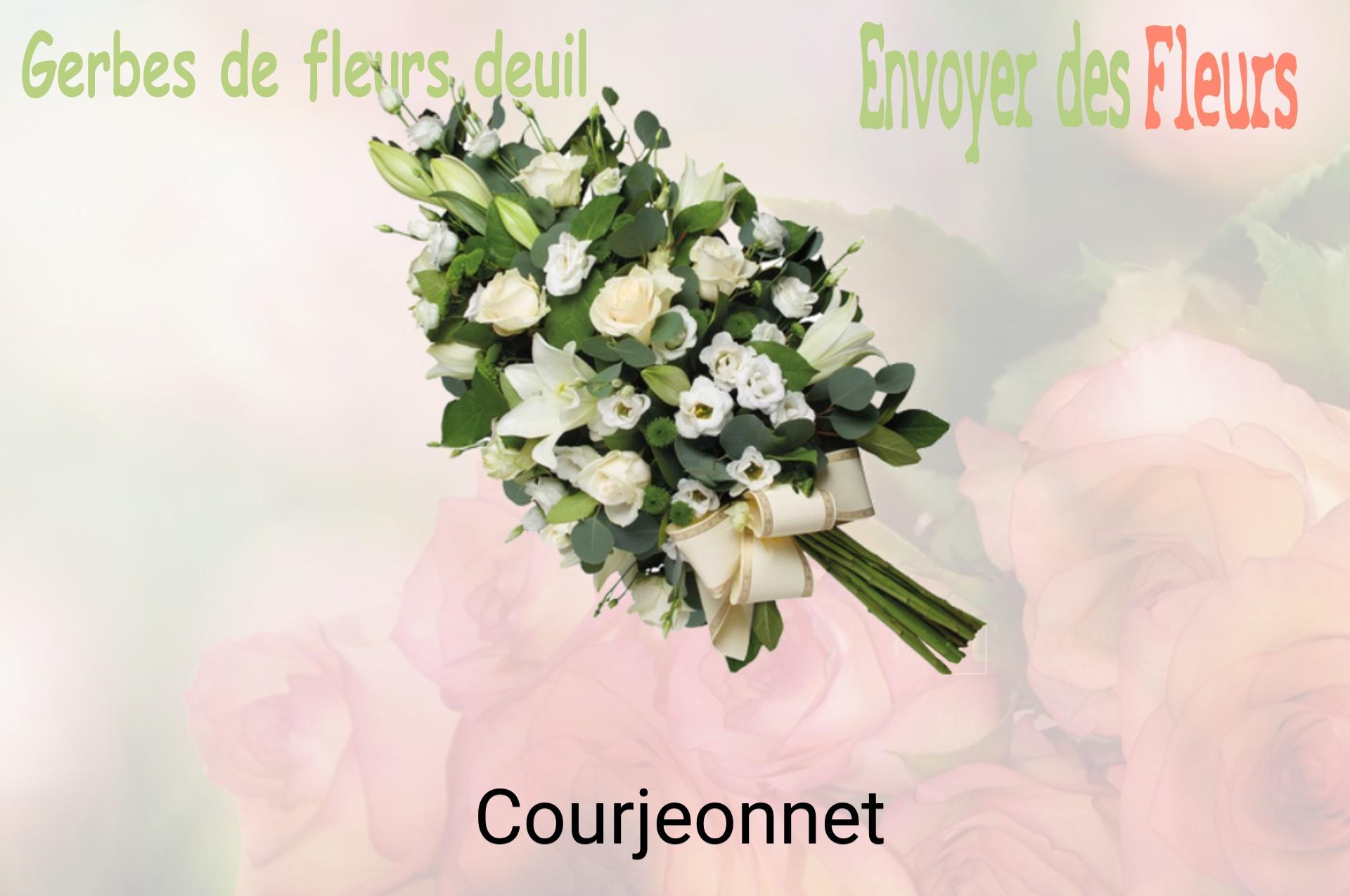 Gerbe de fleurs de deuil livrée à Courjeonnet